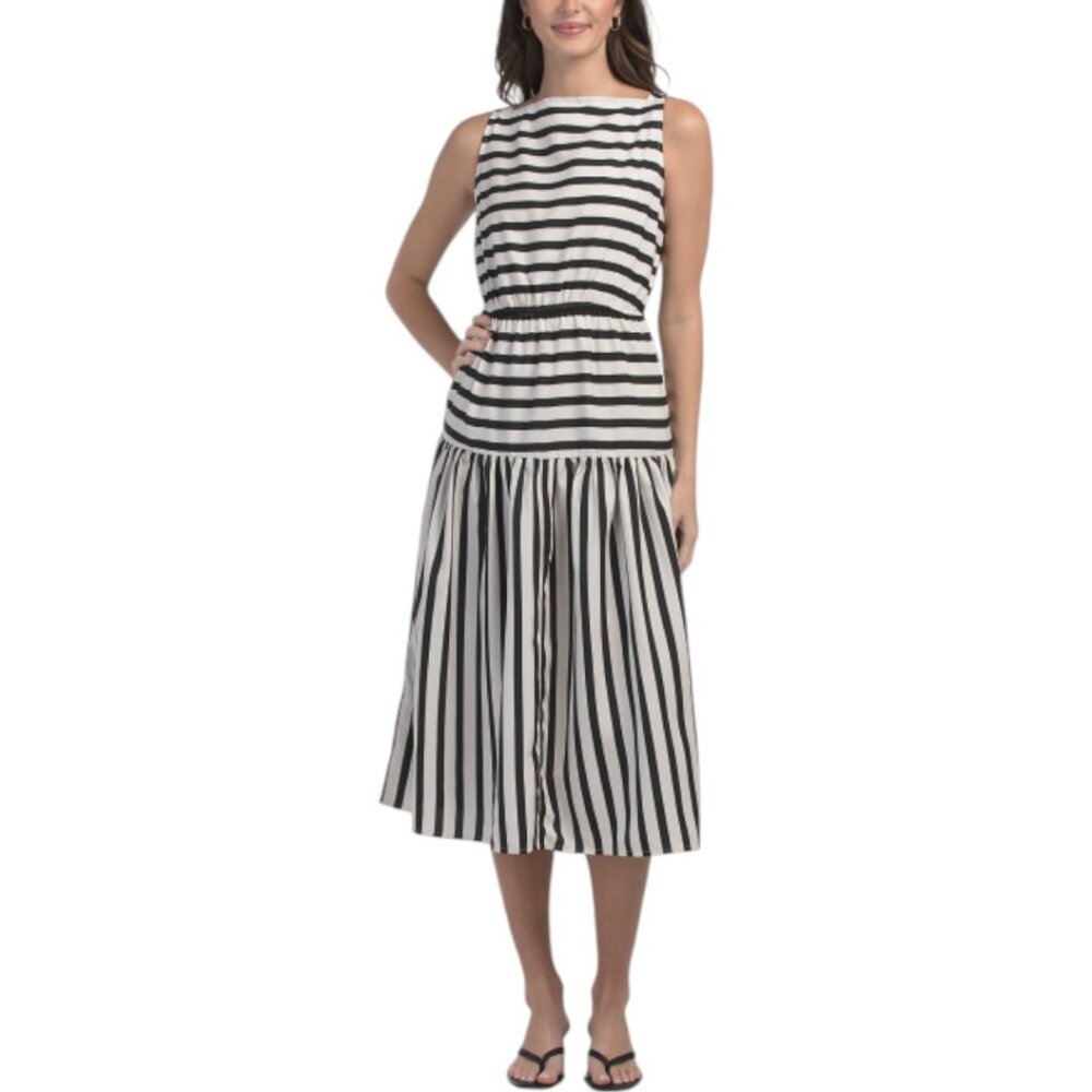 US TOGETHER Mixed Stripe Maxi Dress